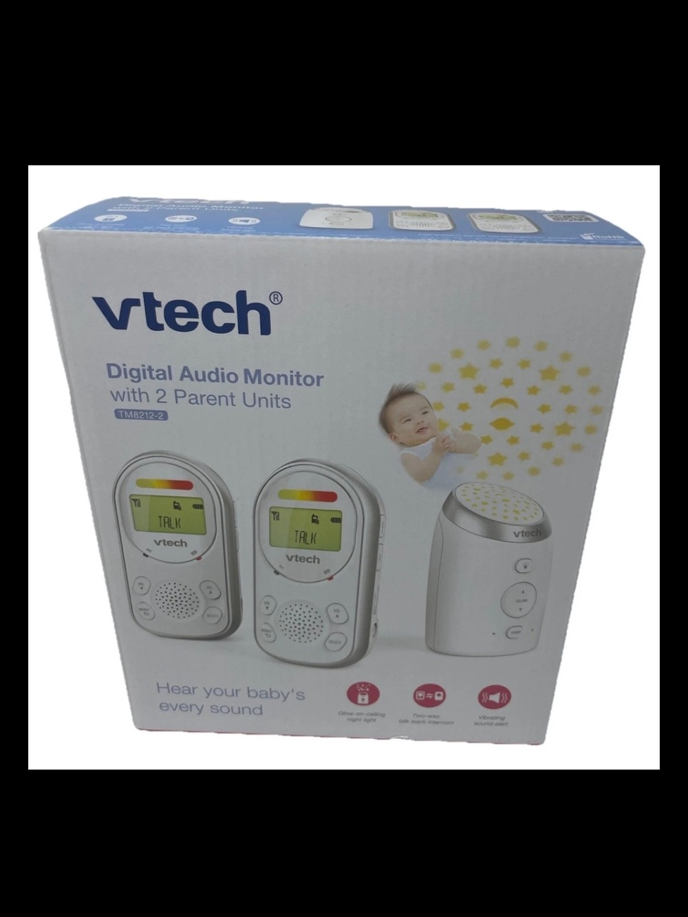 VTech Digital Audio Baby Monitor 2 Parent Units Talk Back Night Light